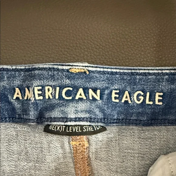 American Eagle Outfitters Distressed Blue Jean Shorts “Curvy High Waisted” - Picture 3 of 6